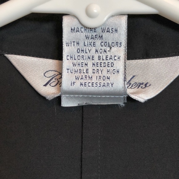 Brooks Brothers Stretch Black Ruffled Button-Down Collared Tank EUC - Picture 4 of 5